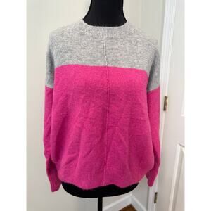 Vince Camuto Colorblock Crewneck Sweater in Pink and Gray